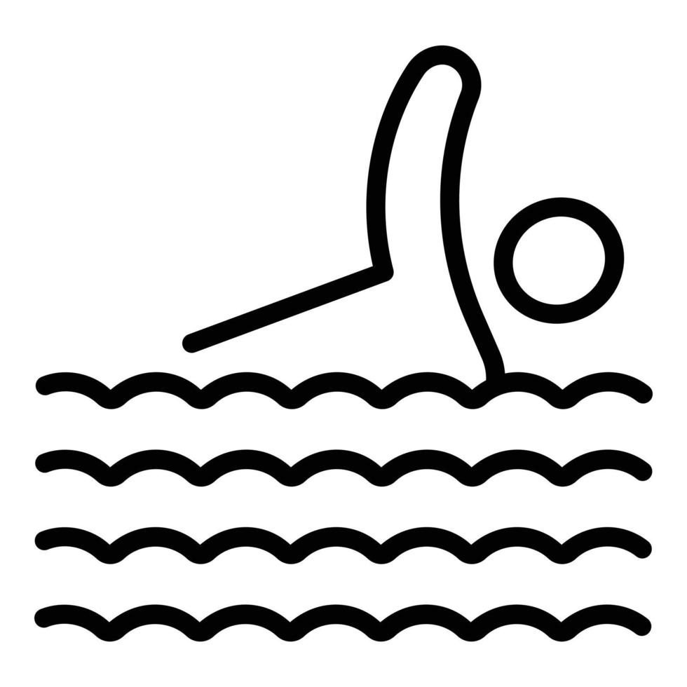 Schwimmfähigkeiten Symbol Umrissvektor. Sportschwimmer vektor