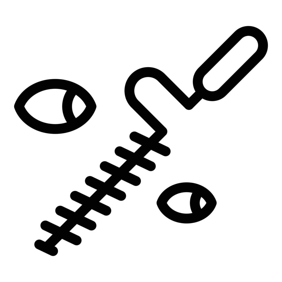 Symbol Umrissvektor für Eisangelbohrer. Loch Fisch vektor