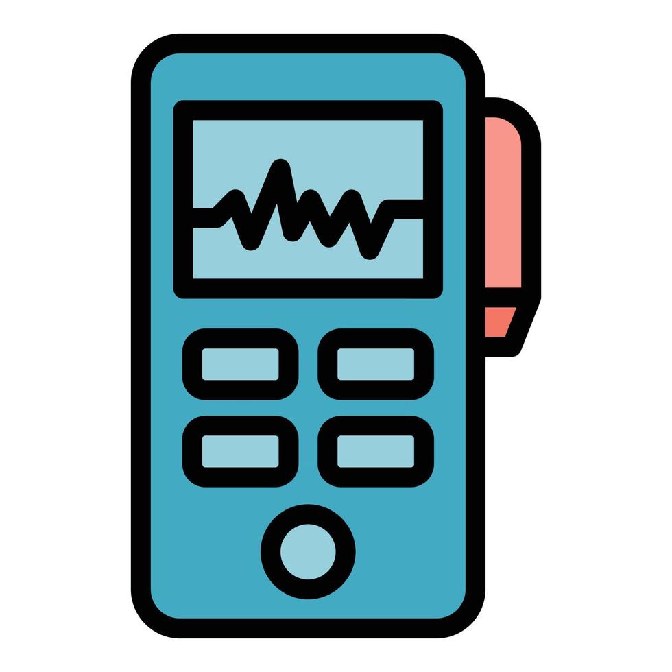 Reportage Diktiergerät Symbol Farbe Umriss Vektor