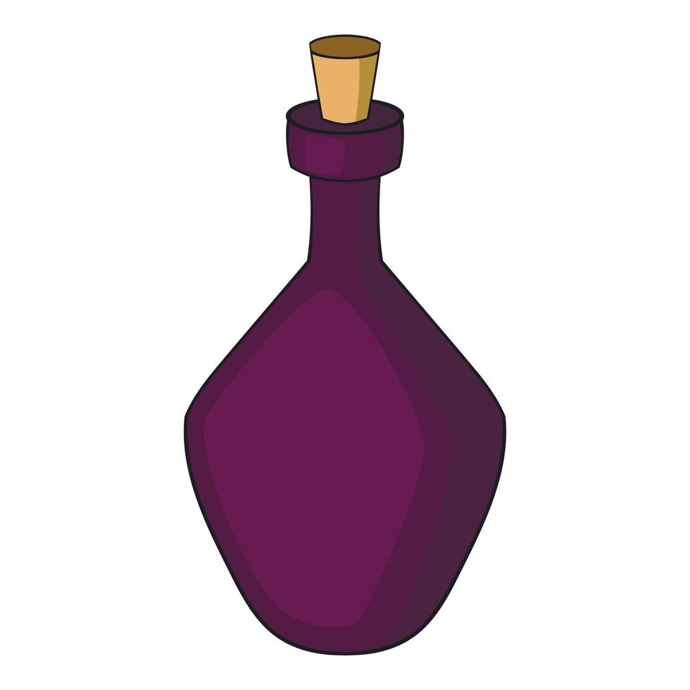 runda alkohol flaska ikon, tecknad serie stil vektor