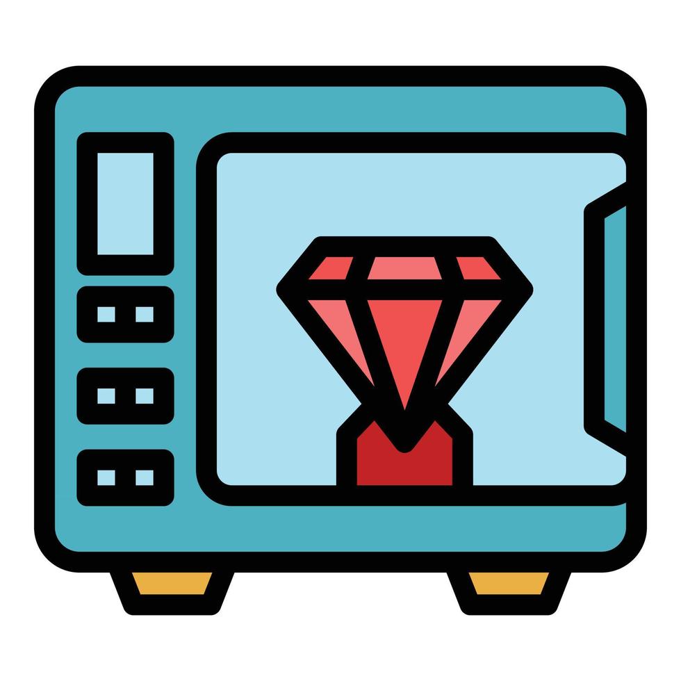 Safe für Diamanten Symbol Farbe Umriss Vektor