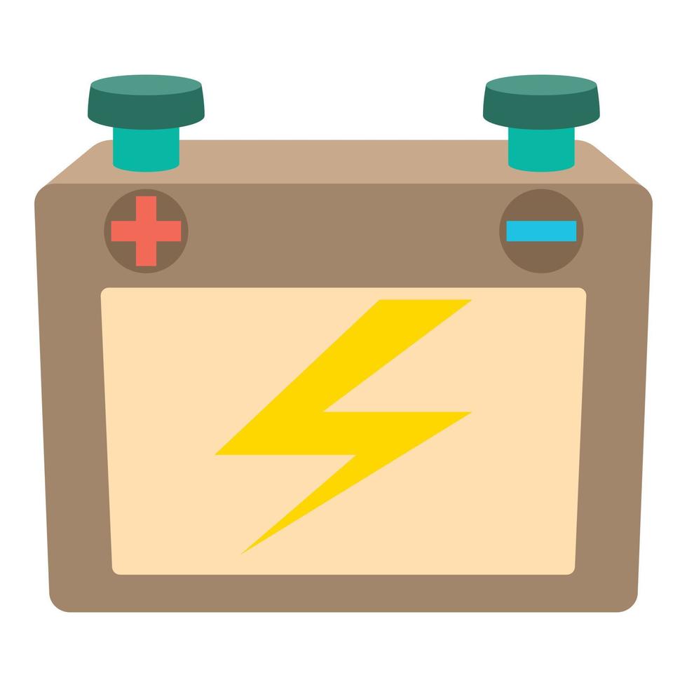 batteri ikon, tecknad serie stil vektor