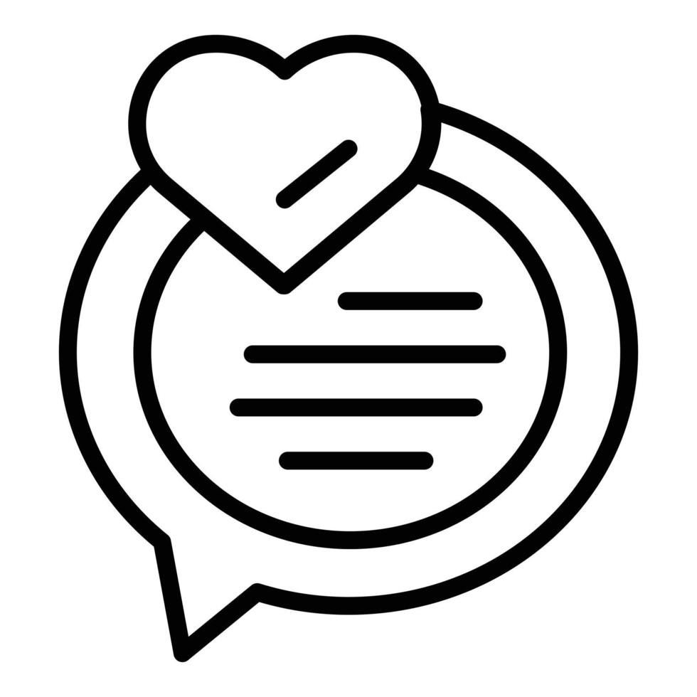 Liebes-Chat-Symbol Umrissvektor. Hochzeitsveranstaltung vektor