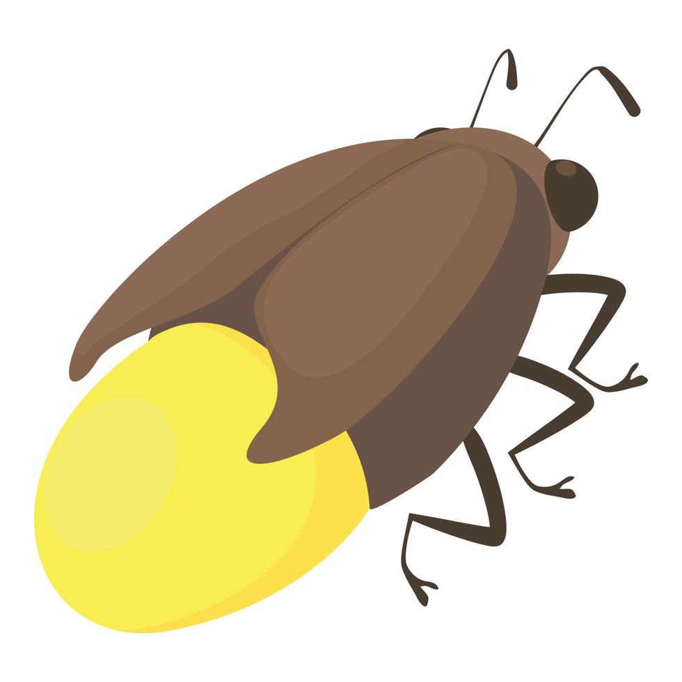 Glühwürmchen-Bug-Symbol, Cartoon-Stil vektor