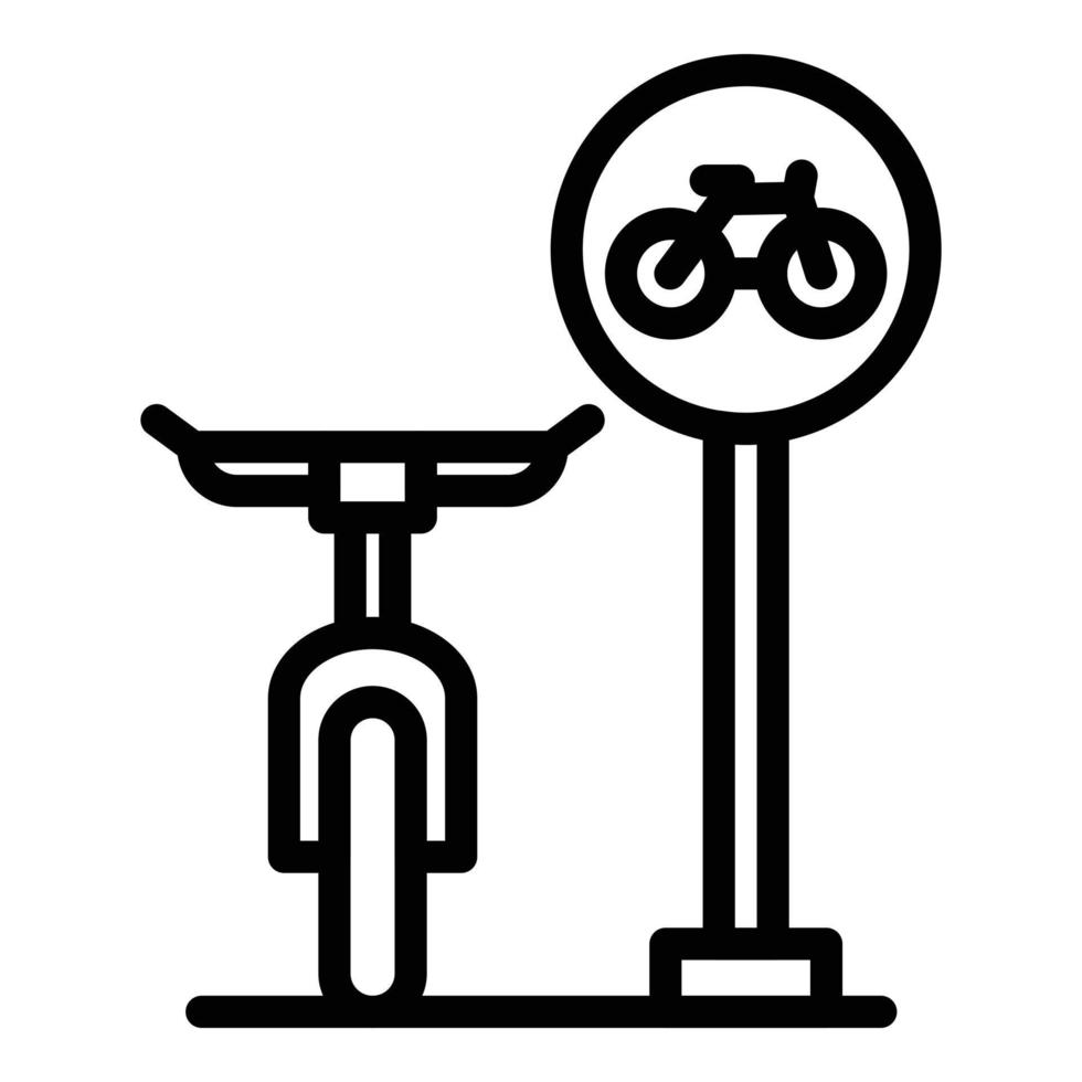 dela med sig cykel ikon översikt vektor. parkering cykel vektor