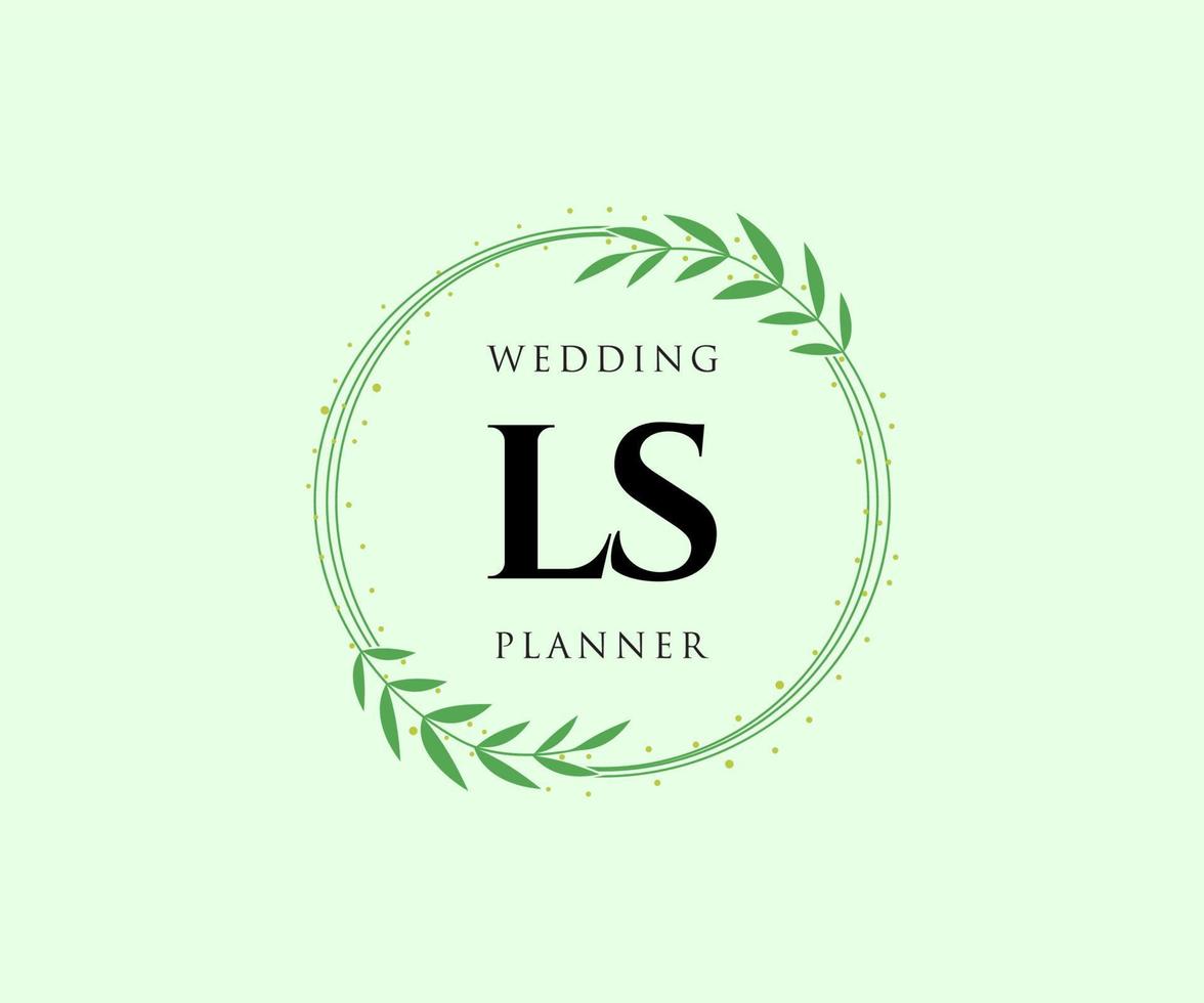 ls initialen brief hochzeitsmonogramm logos sammlung, handgezeichnete moderne minimalistische und florale vorlagen für einladungskarten, save the date, elegante identität für restaurant, boutique, café im vektor