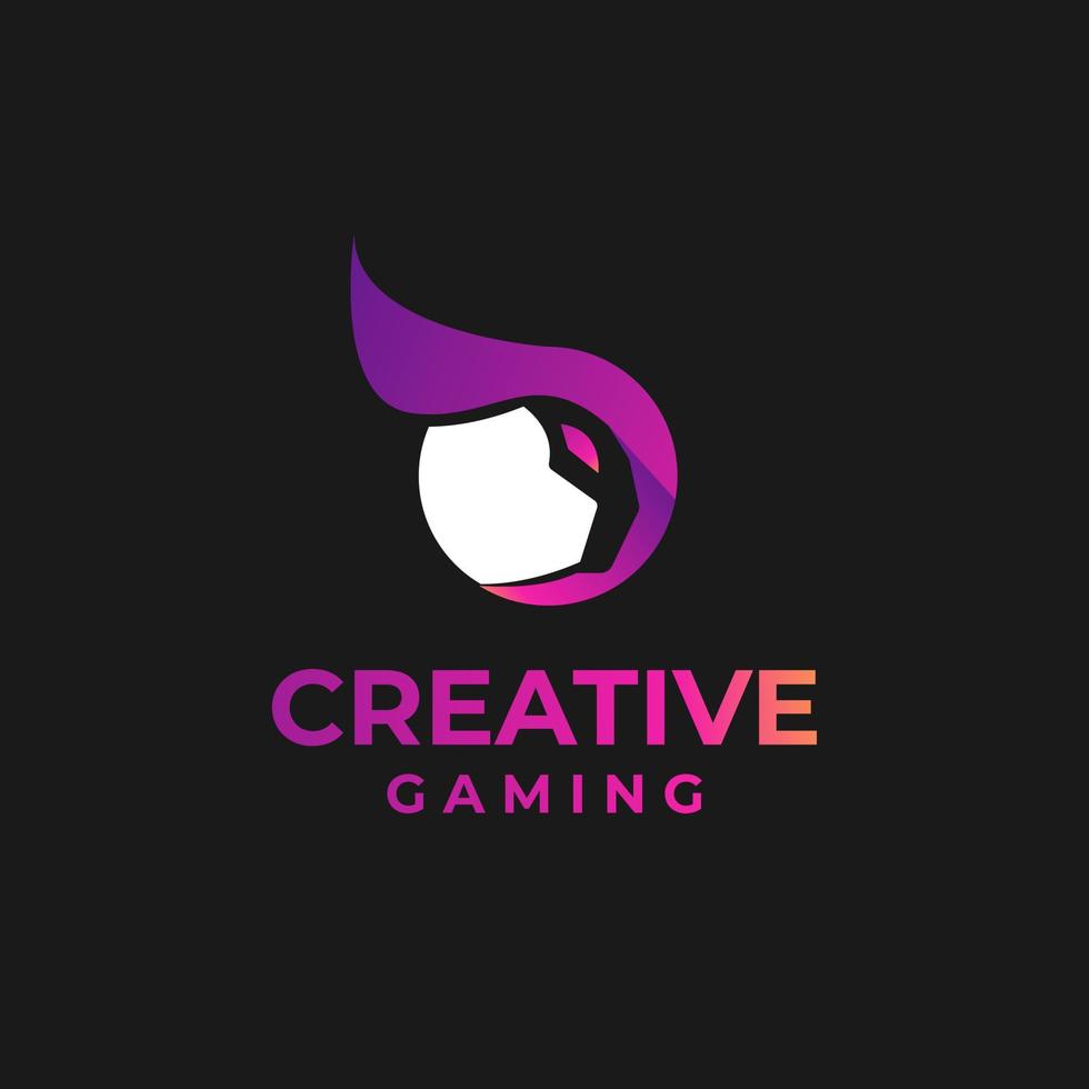 kreativ gaming form logotyp, gaming logotyp design, abstrakt spel design, abstrakt karaktär, spel logotyp vektor