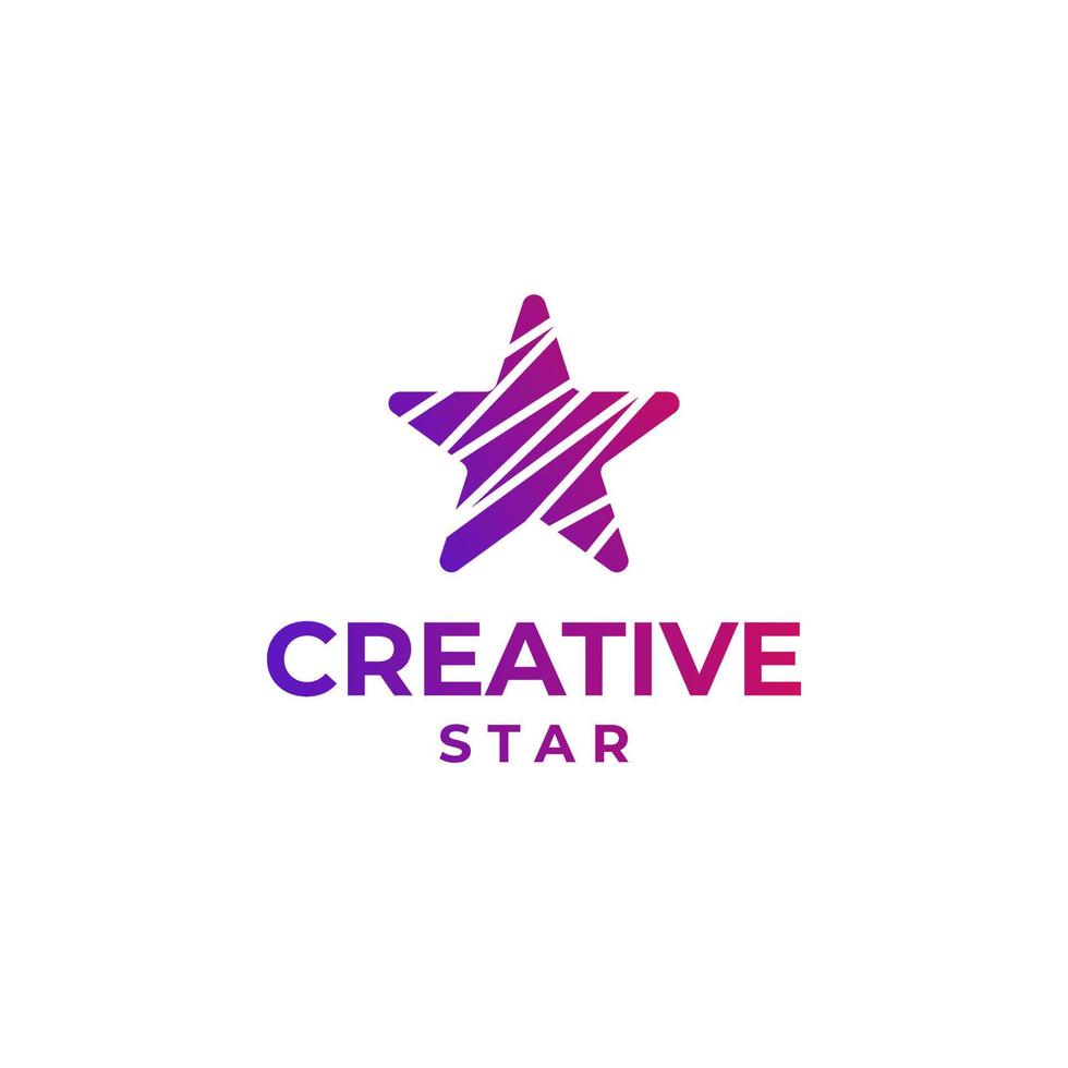 kreatives Star-Logo, abstraktes Star-Design, Gradient-Star-Logo-Konzept, farbenfrohes Star-Design, Raumdesign, Astronomie-Logo-Konzept vektor