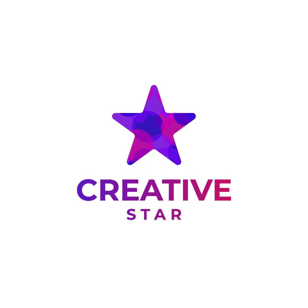 kreativ stjärna logotyp, abstrakt stjärna design, lutning stjärna logotyp begrepp, färgrik stjärna design, Plats design, astronomi logotyp begrepp vektor