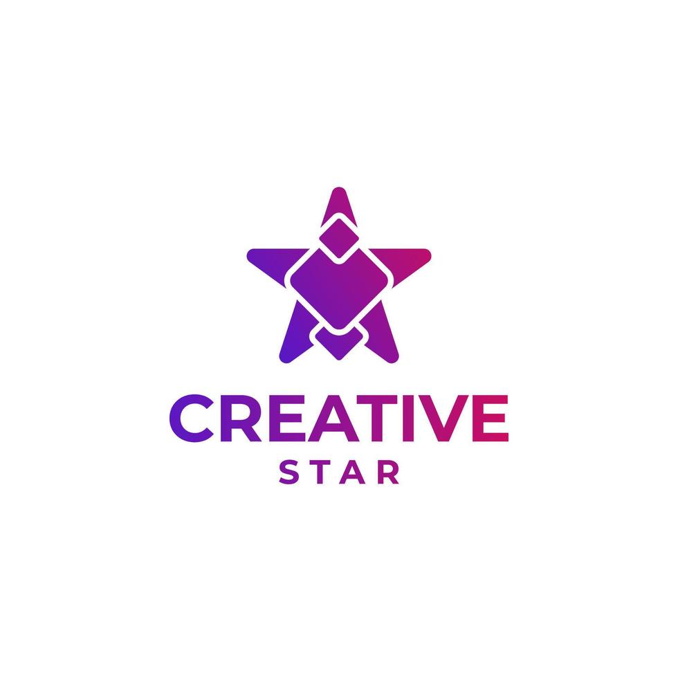 kreatives Star-Logo, abstraktes Star-Design, Gradient-Star-Logo-Konzept, farbenfrohes Star-Design, Raumdesign, Astronomie-Logo-Konzept vektor