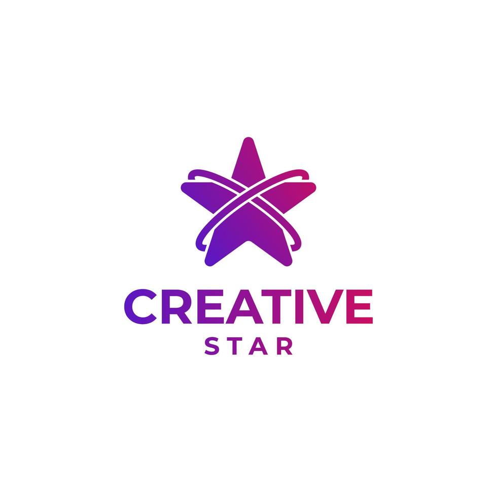 kreativ stjärna logotyp, abstrakt stjärna design, lutning stjärna logotyp begrepp, färgrik stjärna design, Plats design, astronomi logotyp begrepp vektor
