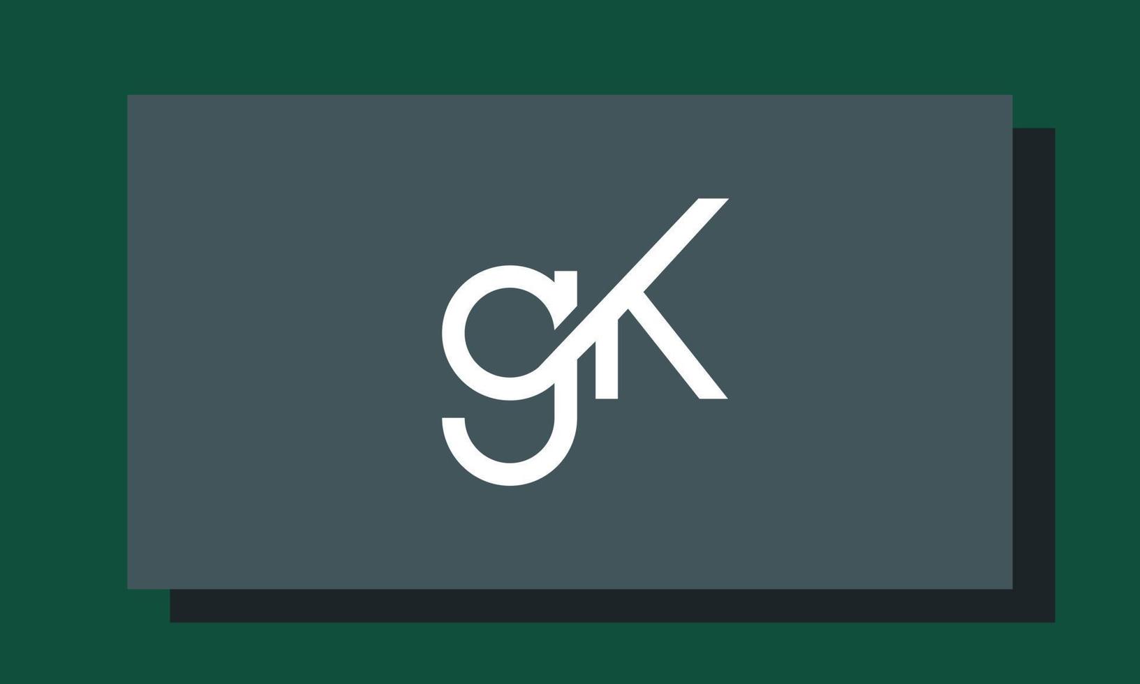 alfabetet bokstäver initialer monogram logotyp gk, kg, g och k vektor