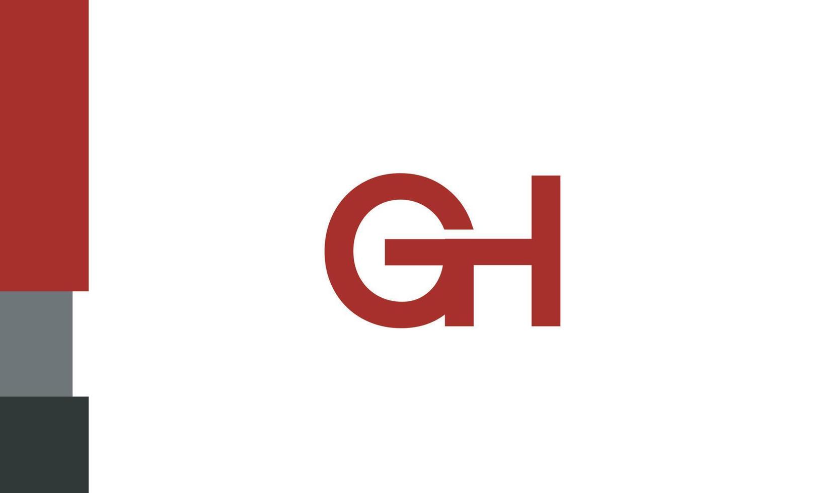 alfabetet bokstäver initialer monogram logotyp gh, hg, g och h vektor