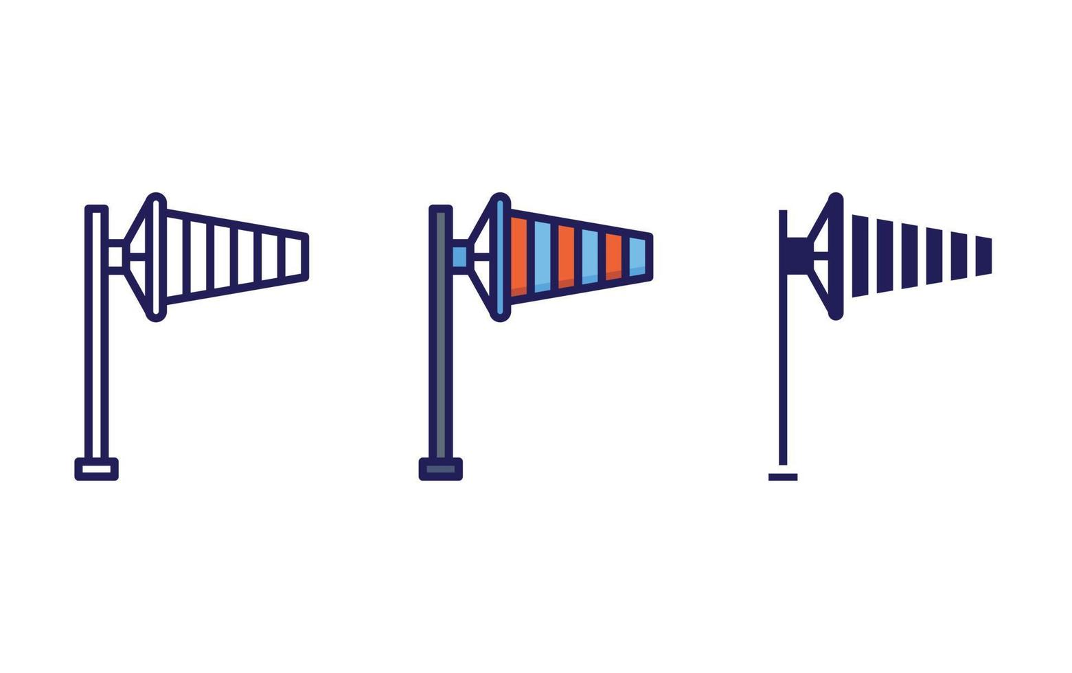 vind flagga linje och glyf ikon, vektor illustration