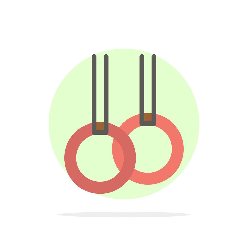 atletisk gymnastik ringar abstrakt cirkel bakgrund platt Färg ikon vektor