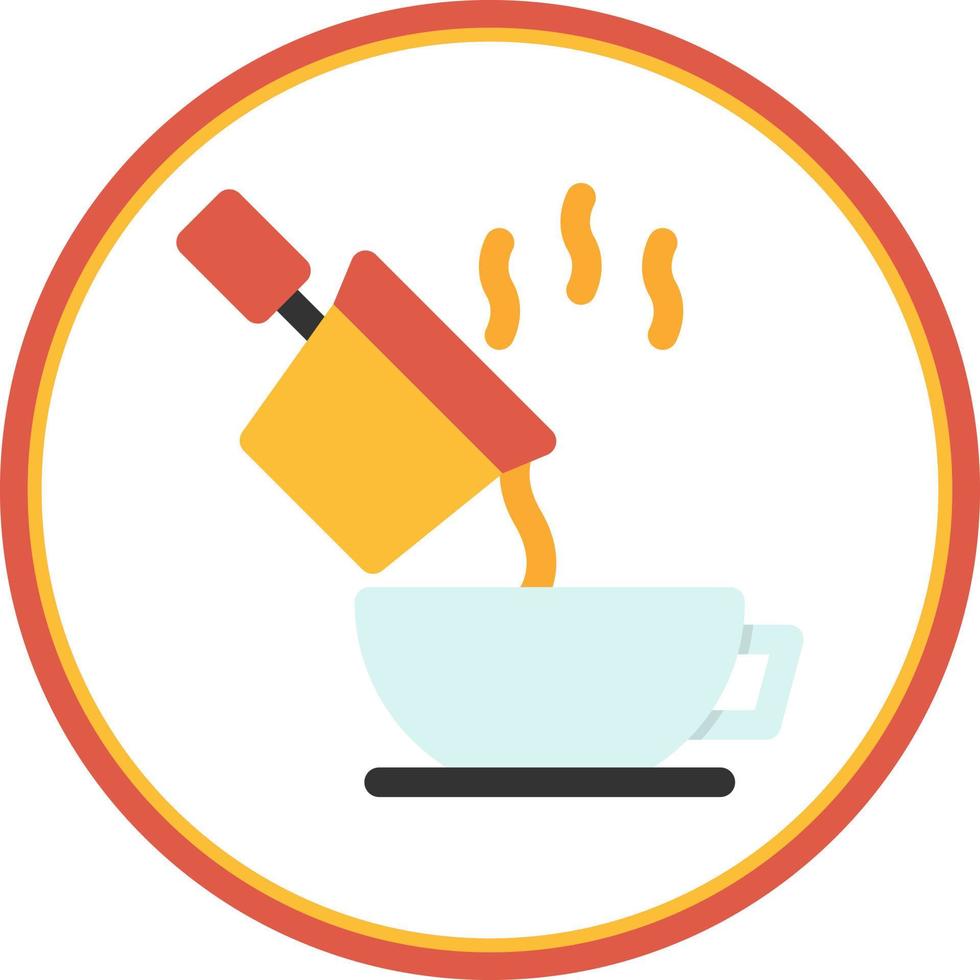 Gießen Sie Kaffee-Vektor-Icon-Design vektor