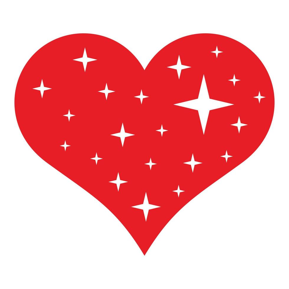 Herz mit Sternsymbol, einfacher Stil vektor