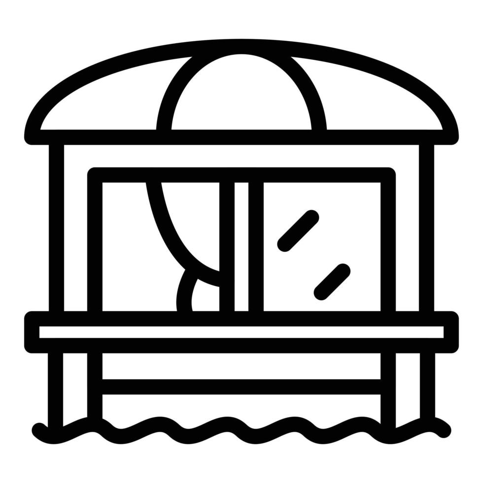 Bungalow-Symbol Umrissvektor. Strandhaus vektor