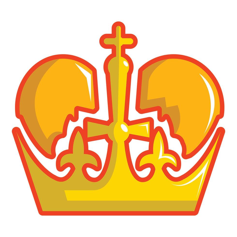 monark krona ikon, tecknad serie stil vektor