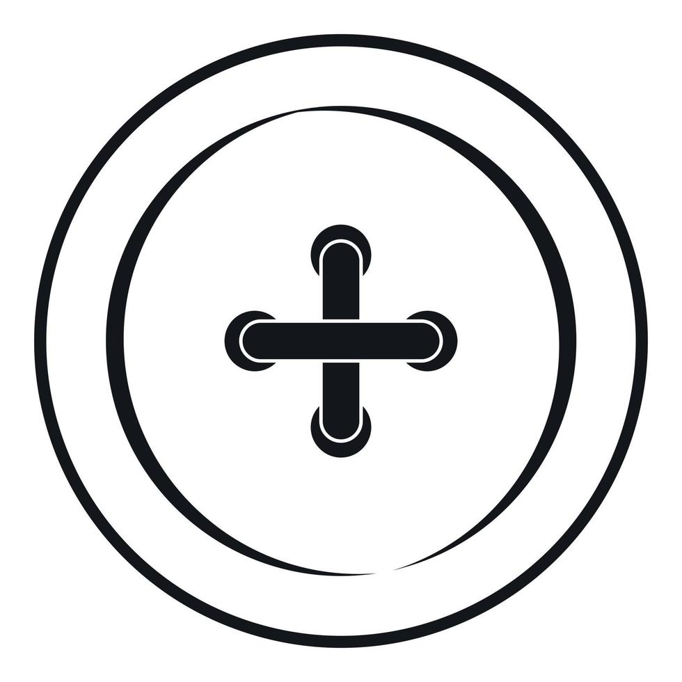 Nähknopf-Symbol, einfacher Stil vektor