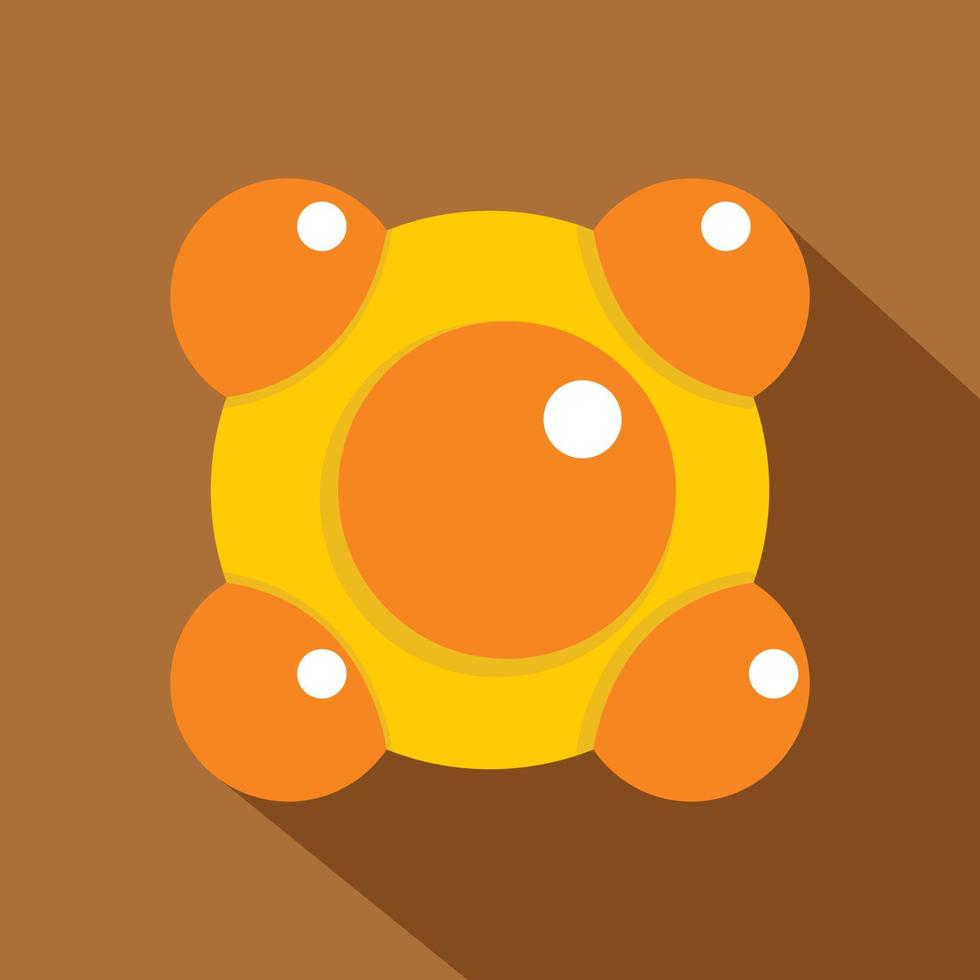 gul och orange molekyler ikon, platt stil vektor