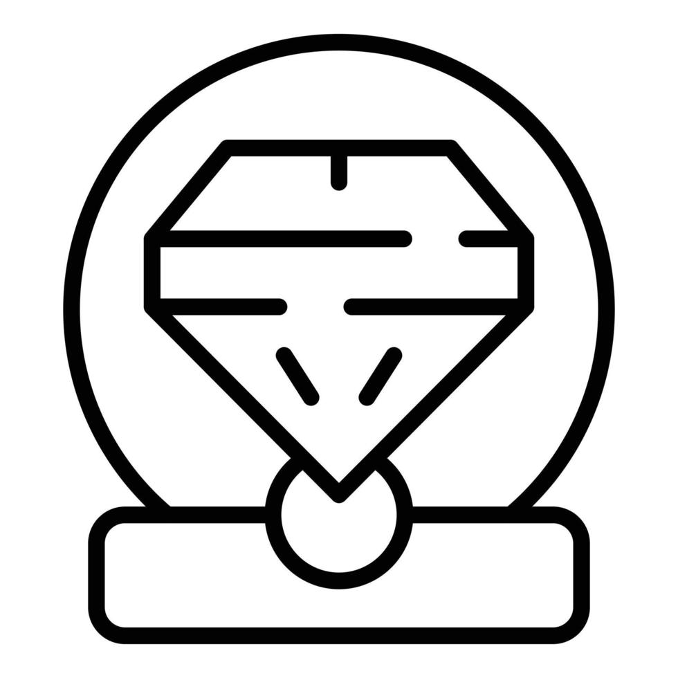 Museum Diamant-Symbol Umrissvektor. alte Geschichte vektor