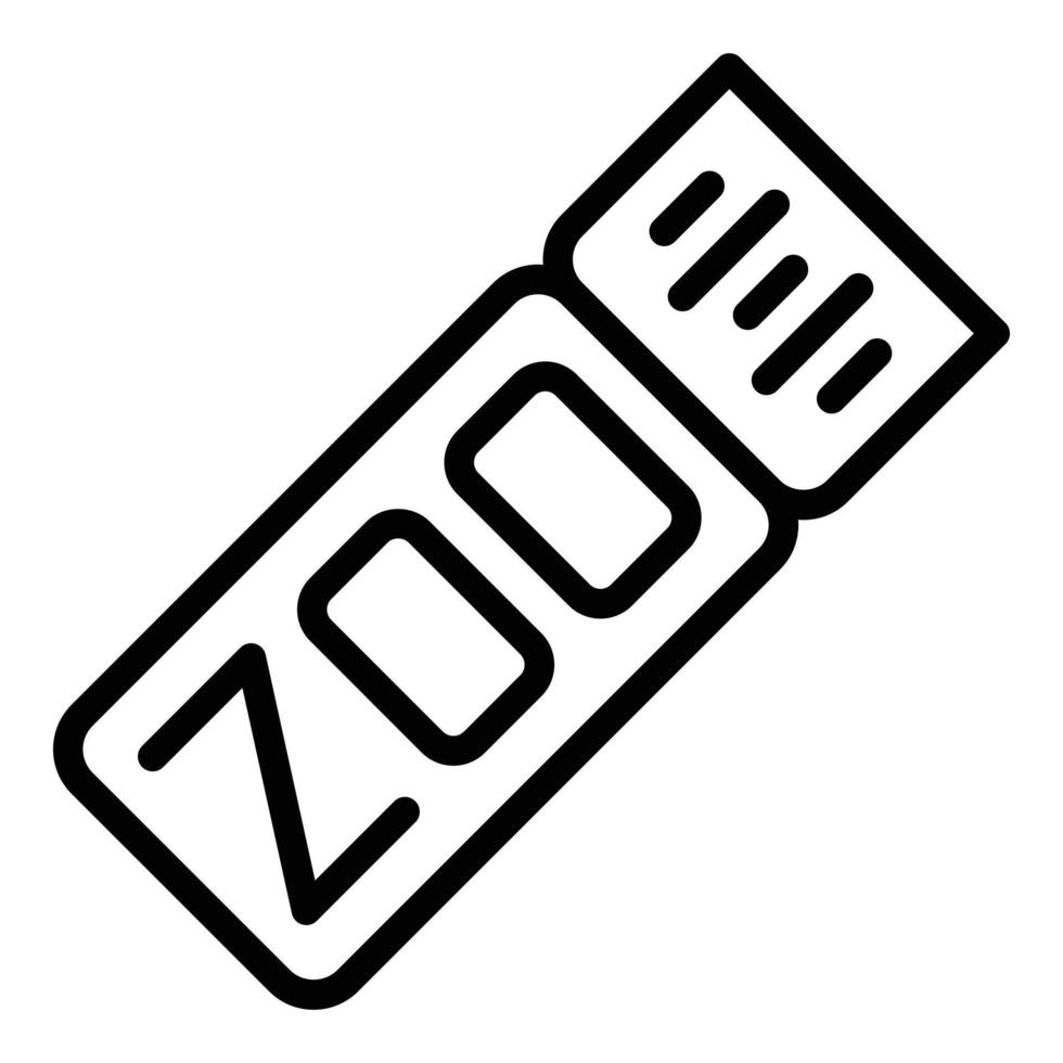 Zoo-Ticket-Symbol Umrissvektor. Tierpass vektor