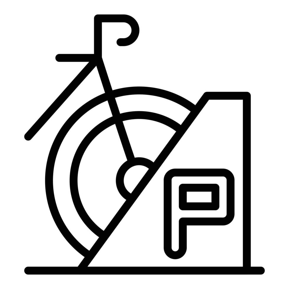 parkering cykel ikon översikt vektor. cykel parkera vektor
