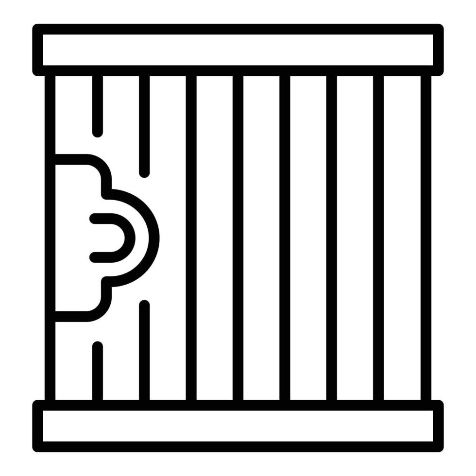 fängelse Port ikon översikt vektor. brottslighet fängelse vektor