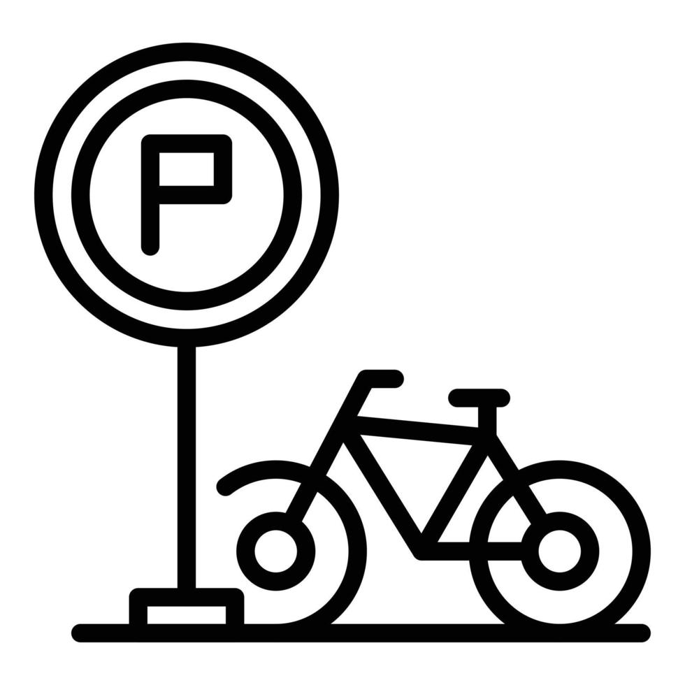 stad cykel parkering ikon översikt vektor. parkera cykel vektor