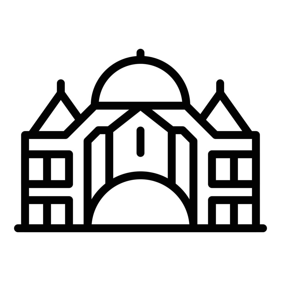 Geschichte Tempel Symbol Umrissvektor. Opernhaus vektor