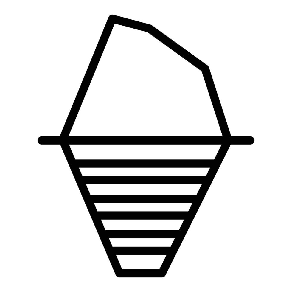 Gletscherspitze Symbol Umrissvektor. Eisberg Wasser vektor