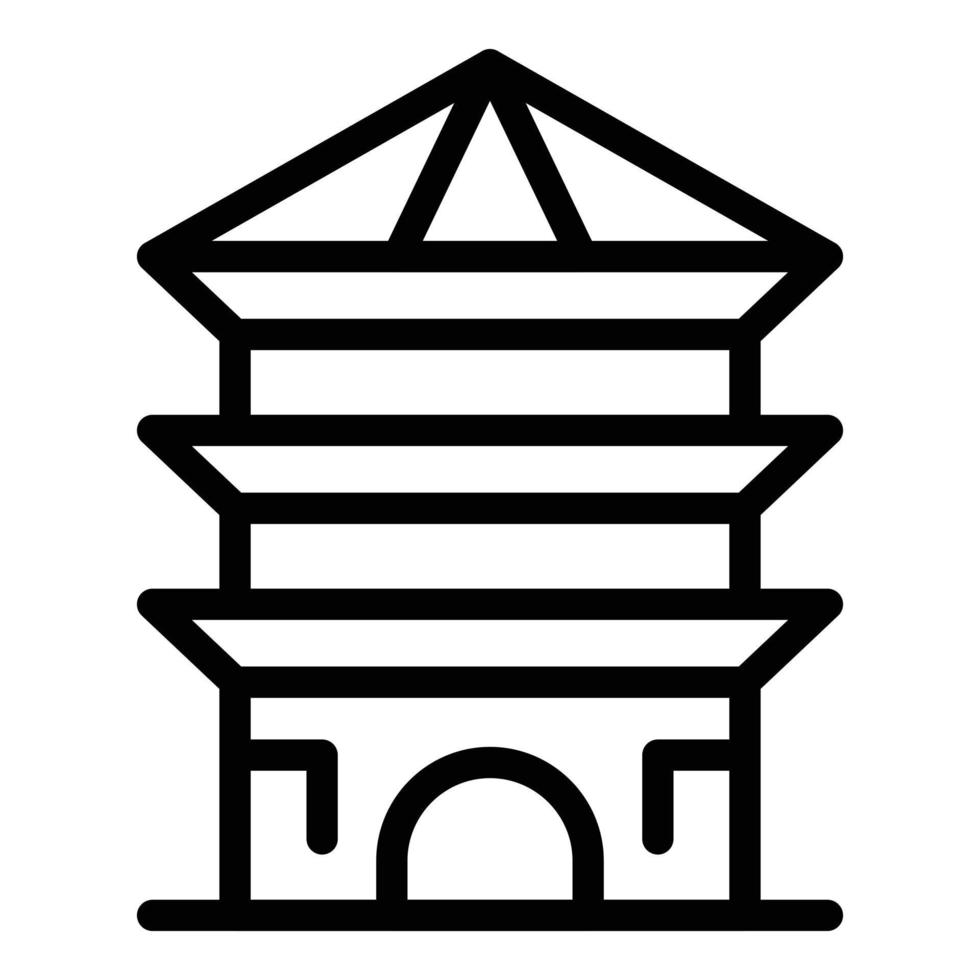 Baum Pagode Symbol Umrissvektor. chinesisches Gebäude vektor