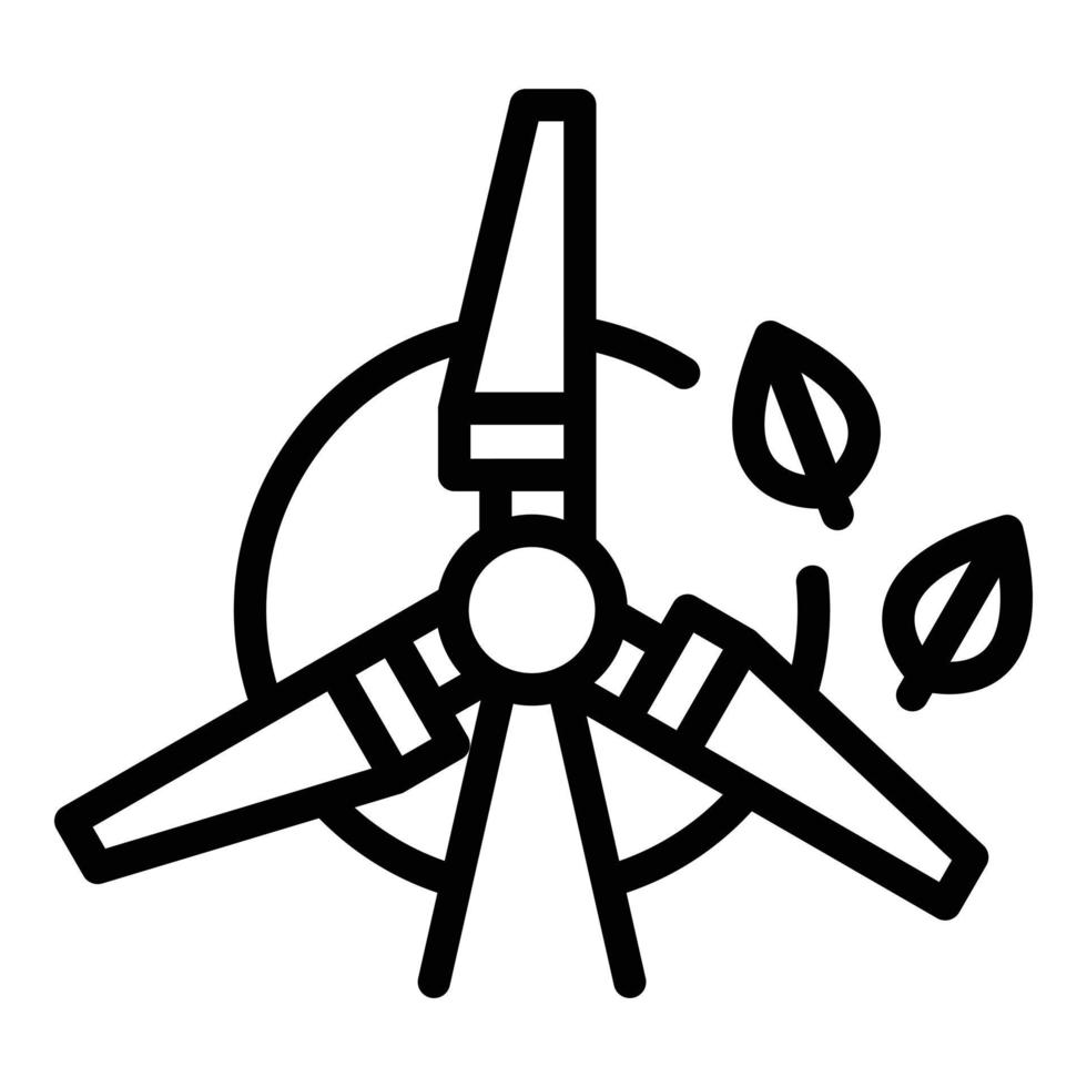 Wind-Öko-Energie-Symbol Umrissvektor. saubere Ökologie vektor