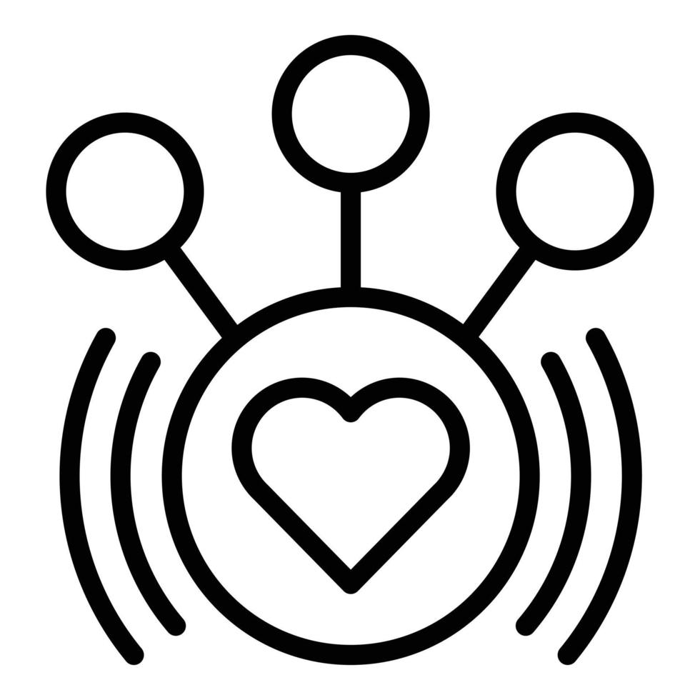 generositet hjärta ikon översikt vektor. kärlek välgörenhet vektor