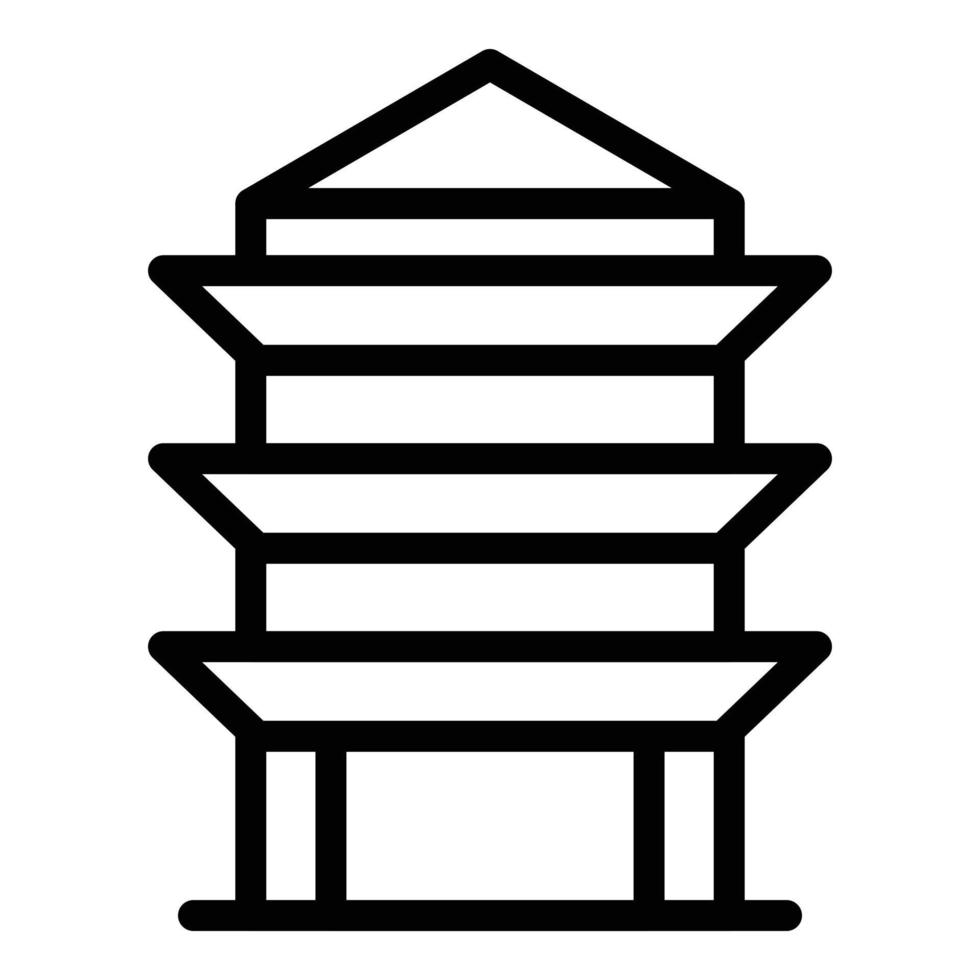 pagod stil ikon översikt vektor. kinesisk byggnad vektor