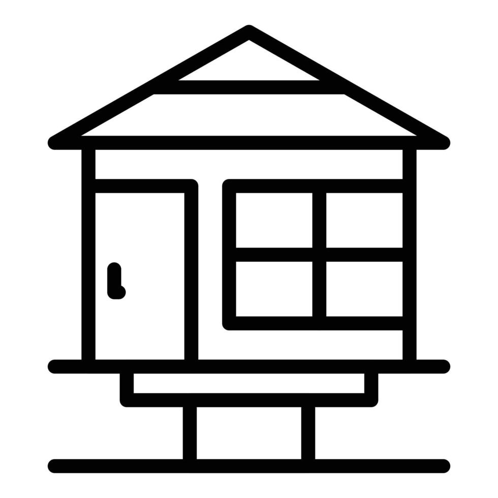Strand-Home-Icon-Umrissvektor. Hüttenhaus vektor