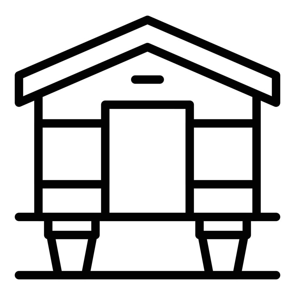 Haus-Bungalow-Symbol-Umrissvektor. Haus Kabine vektor