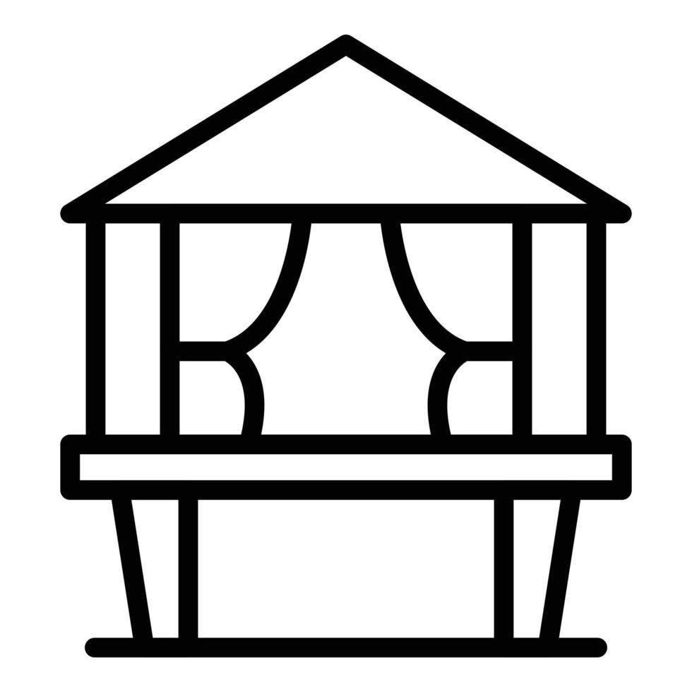 Kabinensymbol Umrissvektor. Waldhaus vektor