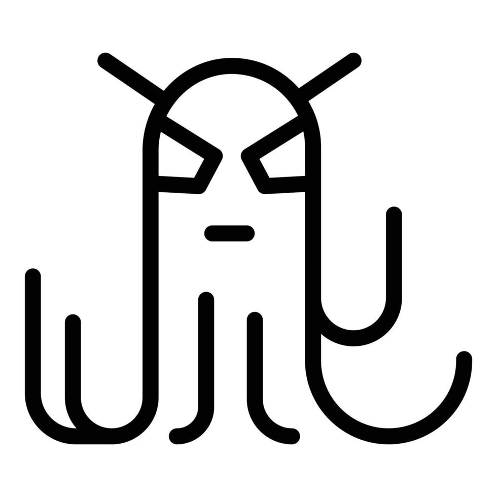 Monster-Alien-Symbol-Umrissvektor. Raumschiff vektor