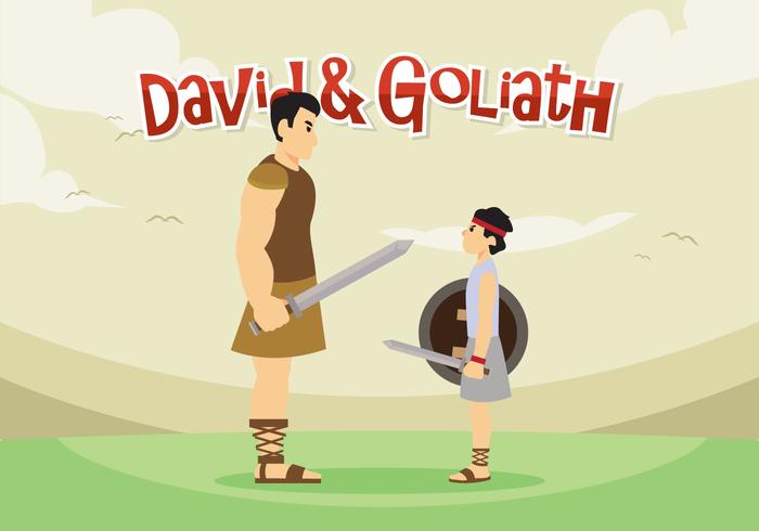 David und Goliath Vektor