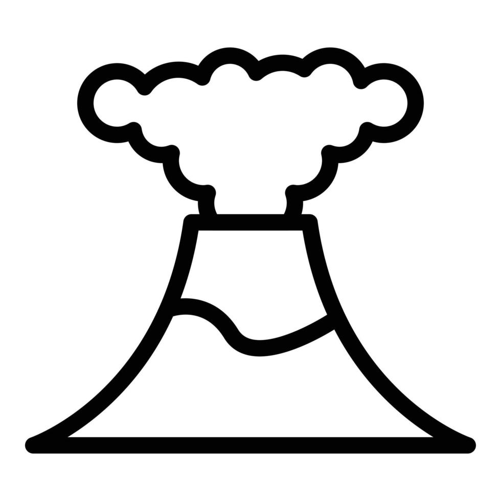 Vulkan Explosion Symbol Umrissvektor. Vulkanausbruch vektor