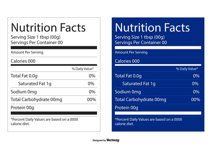 Nutrition Facts Bearbeitbare Etiketten vektor