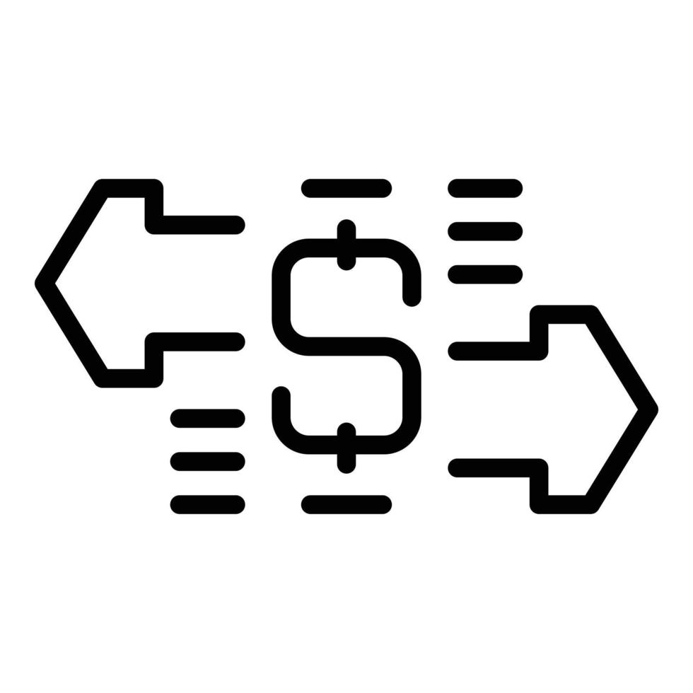 konvertera pengar ikon översikt vektor. inkomst vektor