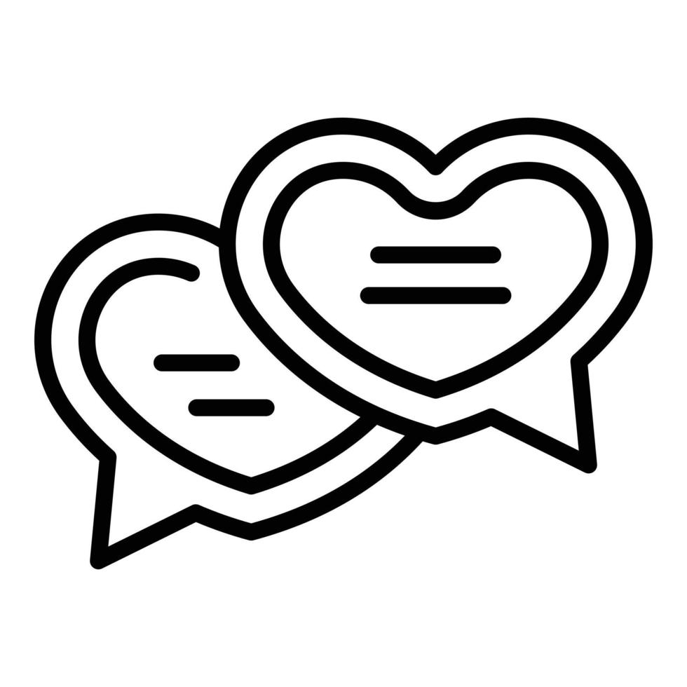 Hochzeits-Chat-Symbol Umrissvektor. Veranstaltungsservice vektor
