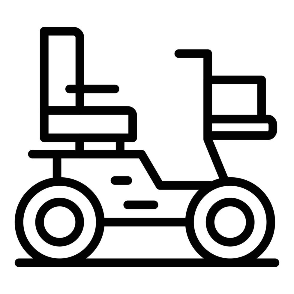 Mann Elektrorollstuhl Symbol Umrissvektor. Machtmobilität vektor