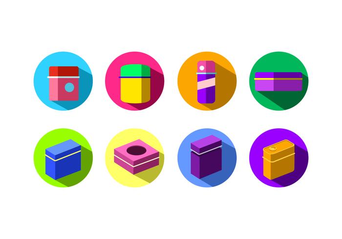 Flat Icon Tin Box Gratis Vector