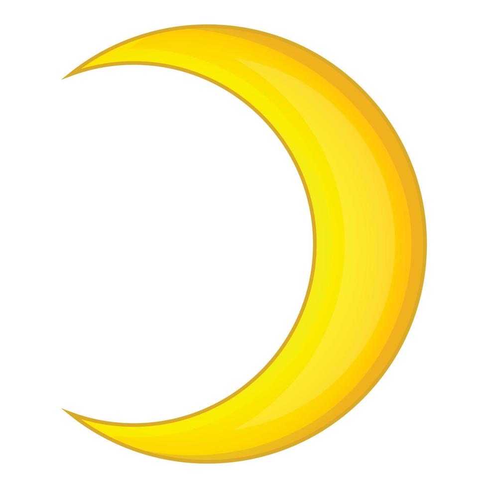 halvmåne måne ikon, tecknad serie stil vektor