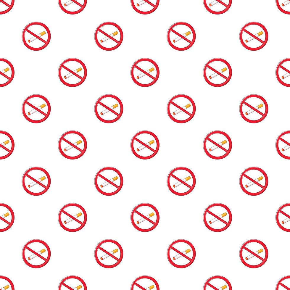 Nej rökning tecken mönster, tecknad serie stil vektor