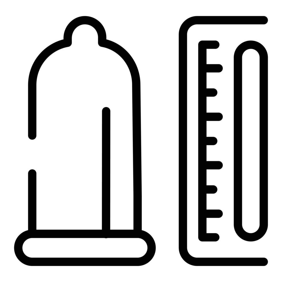 kondom längd ikon översikt vektor. sex utbildning vektor